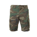 Woodland Camouflage Vintage Paratrooper Cargo Shorts (XS to XL)